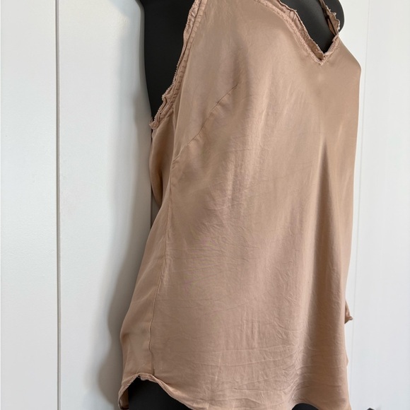 Aritzia Wilfred Ruffle Camisole Satin Tank Top Soft Blush Pink Size Small Medium - Picture 2 of 13